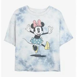 HER Disney Minnie Mouse Jump Womens Tie-Dye Crop T-Shirt