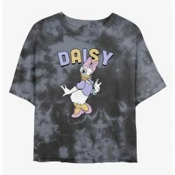 HER Disney Daisy Duck Classic Womens Tie-Dye Crop T-Shirt