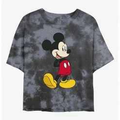 HER Disney Mickey Mouse Traditional Womens Tie-Dye Crop T-Shirt