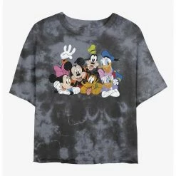 HER Disney Mickey Mouse And Friends Womens Tie-Dye Crop T-Shirt