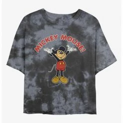 HER Disney Mickey Mouse Retro Womens Tie-Dye Crop T-Shirt