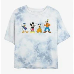 HER Disney Mickey Mouse Friends Womens Tie-Dye Crop T-Shirt