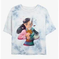 HER Disney Mulan Reflection Womens Tie-Dye Crop T-Shirt