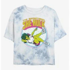 HER Marvel The Sensational She-Hulk Womens Tie-Dye Crop T-Shirt