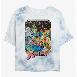 HER Marvel X-Men Distressed Vintage Womens Tie-Dye Crop T-Shirt