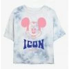 HER Disney Mickey Mouse An Icon Womens Tie-Dye Crop T-Shirt